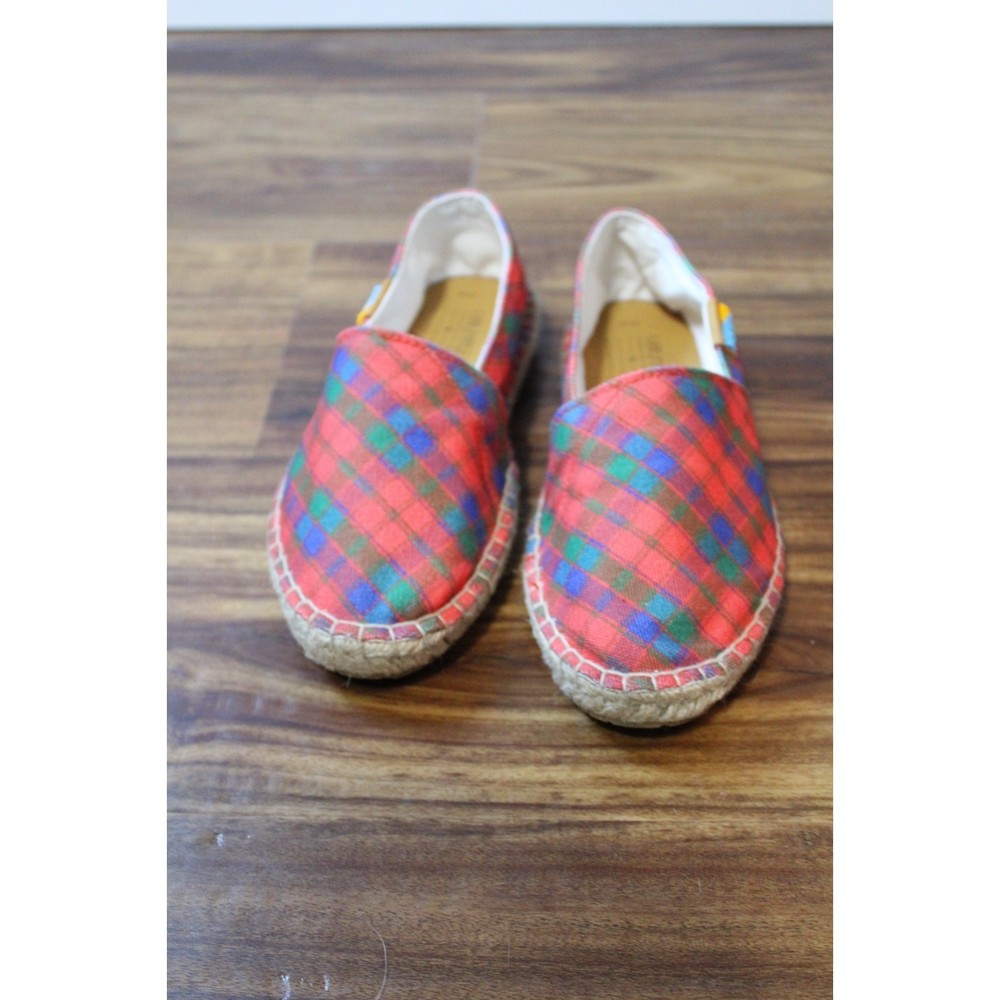 NEW Ubuntu Red Plaid Tartan Espadrille Size 6.5 W